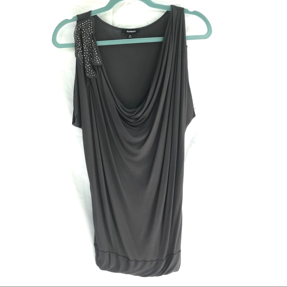 Express sleeveless cowl neck top in gray